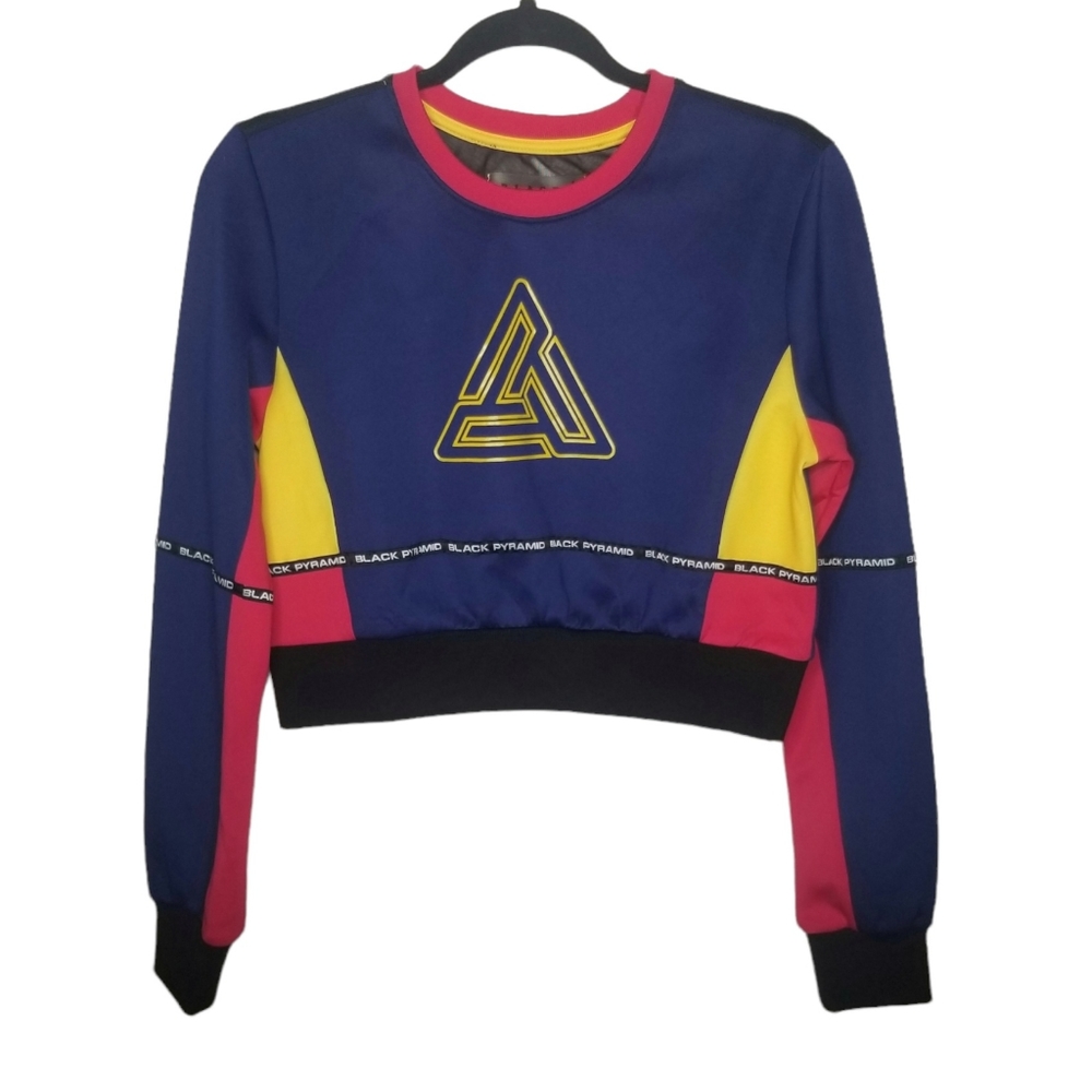 Black Pyramid cropped sweatshirtmesh back colorblock S